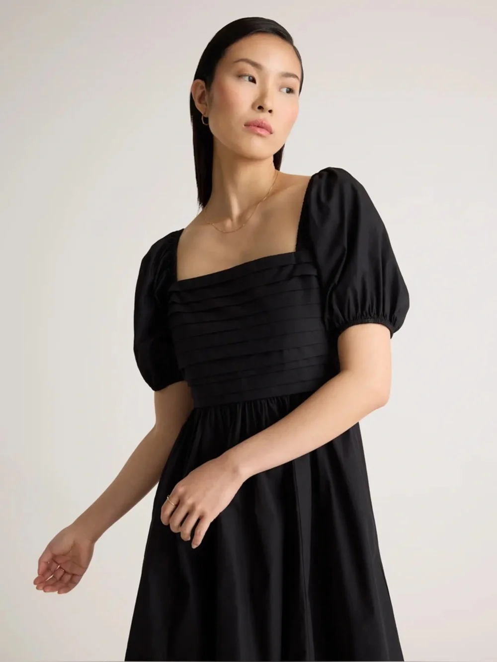 NWT Quince 100% Organic Cotton Ruched Mini Dress // Size L - Picture 5 of 6